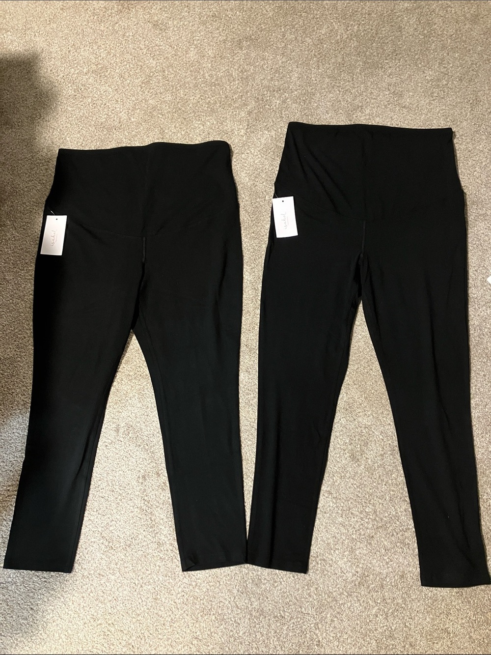 Bundle of 2 Pairs of NWT Ingrid & Isabel Black Maternity Leggings Size L and XL